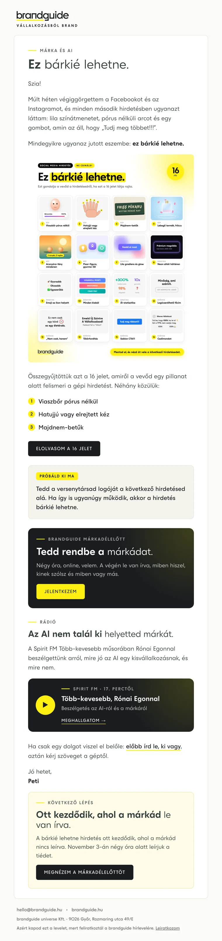 Minta: brandguide hírlevél a v2 sablonnal