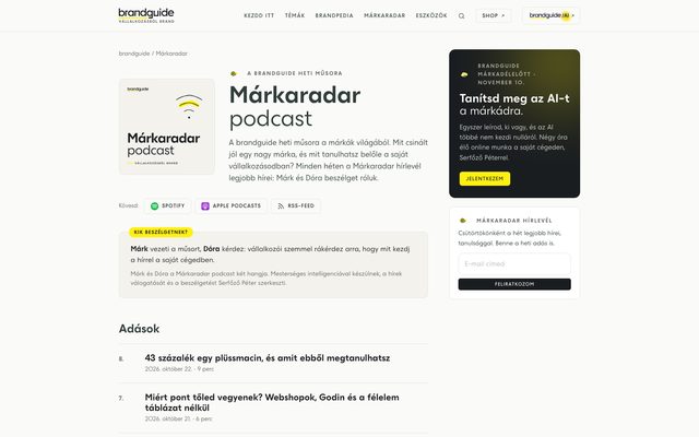 Márkaradar podcast képernyőkép