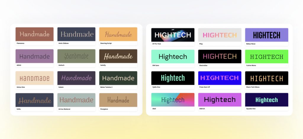 Moodboard tipográfia kártyák