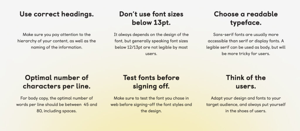 hozzáférhetőség a UI designban - tipográfia